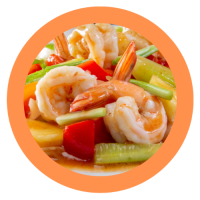 13. Pad Priew Whaan Kung (met rijst)