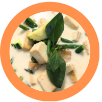 36. kaeng keaw whaan tofu 🌱VEGAN🌱 (met rijst)