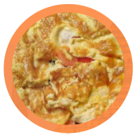 65. omelet met scampi